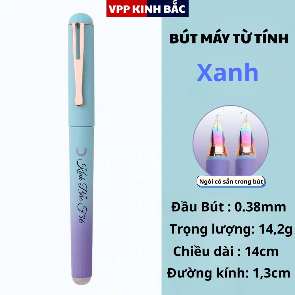 (Bút Máy Mới) 2026 Ngòi EF Cầu Vồng - Nắp Nam Châm, Tay Cầm Cao Su Non Êm Tay.