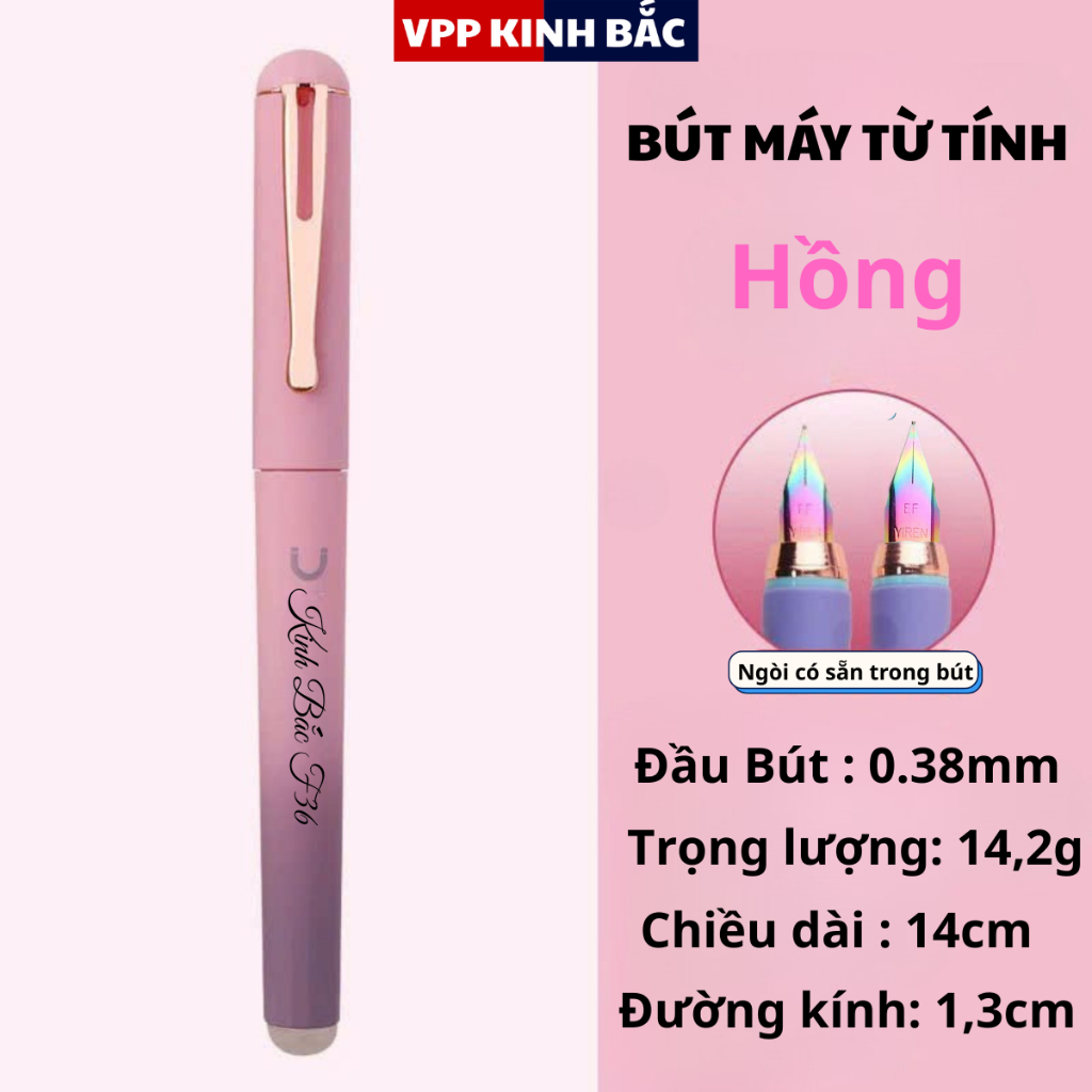 (Bút Máy Mới) 2026 Ngòi EF Cầu Vồng - Nắp Nam Châm, Tay Cầm Cao Su Non Êm Tay.