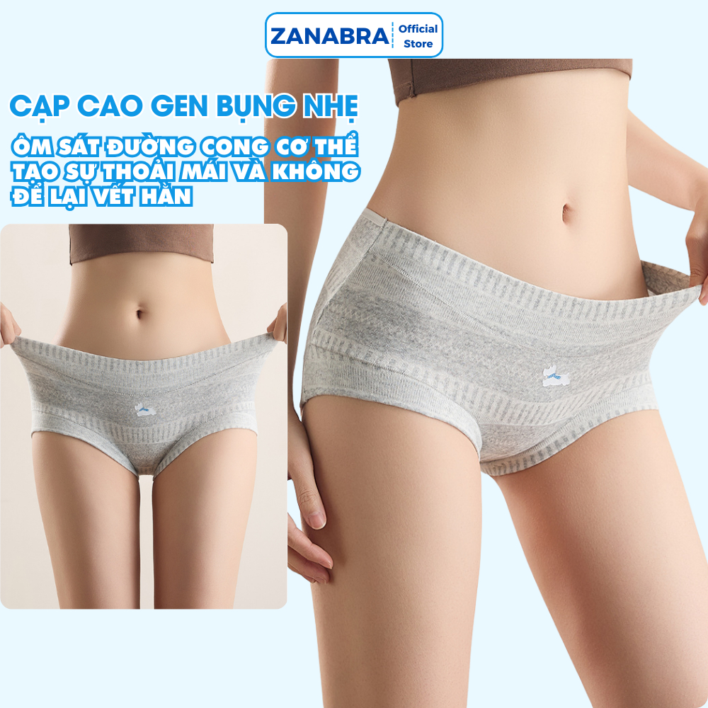 [ Mẫu Mới ] Quần lót nữ cotton nguyên chất co giãn mềm mại, Quần chip nữ đáy kháng khuẩn 10A ZANABRA L5296