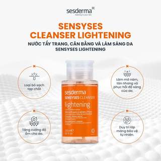 Nước Tẩy Trang Sesderma Sensyses Cleanser Lightening - Hyaluronic - Sebum 200ml