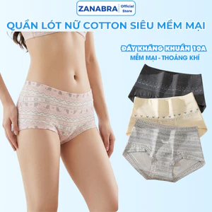 Quần lót nữ cotton nguyên chất co giãn mềm mại, Quần chip nữ đáy kháng khuẩn 10A ZANABRA L5296