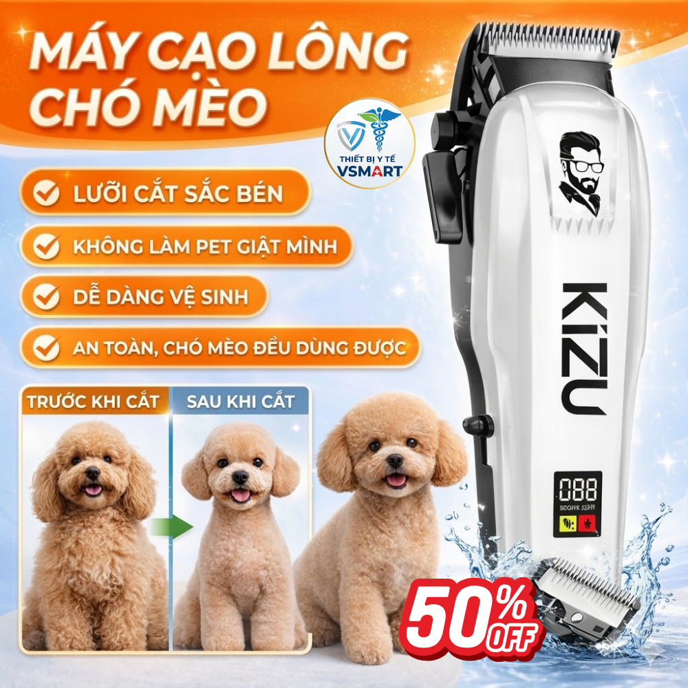 Tăng Đơ Cắt Lông Chó Mèo Sắc Bén Kizu K869, Máy Cạo Lông Chó Mèo Không Ồn, Dễ Sử Dụng Vệ Sinh, An Toàn Cho Pet