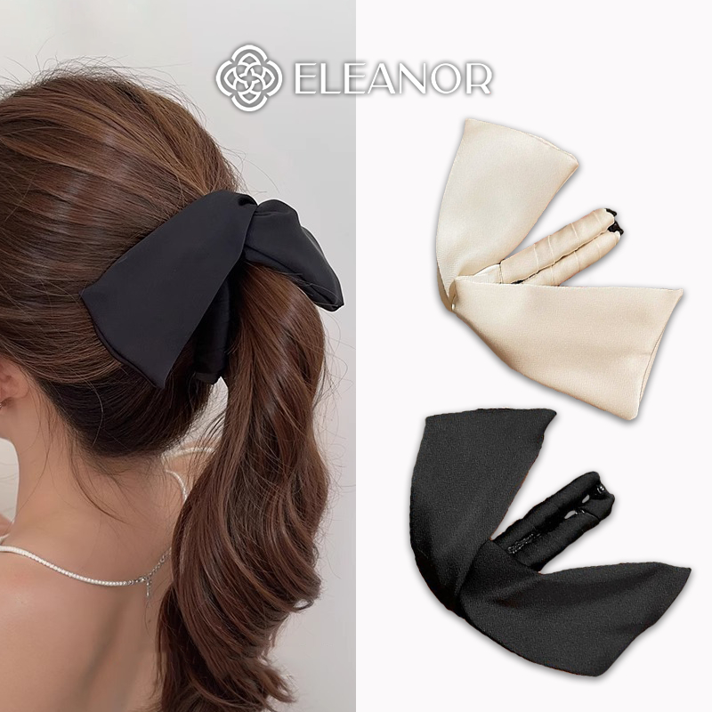 Kẹp tóc nữ Eleanor Accessories lụa trơn phụ kiện tóc kẹp tóc nơ tiểu thư 11635