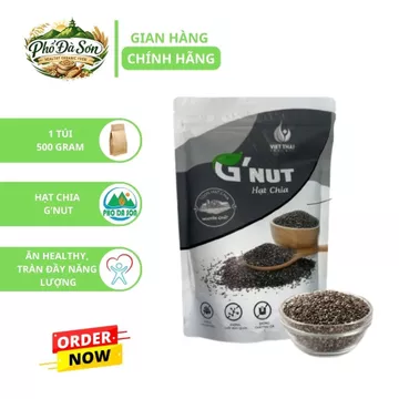 Hạt Chia G’Nut 500g – Hạt Chia Đen Nhập Khẩu Giàu Chất Xơ, Dùng Làm Sinh Tố, Granola, Yến Mạch