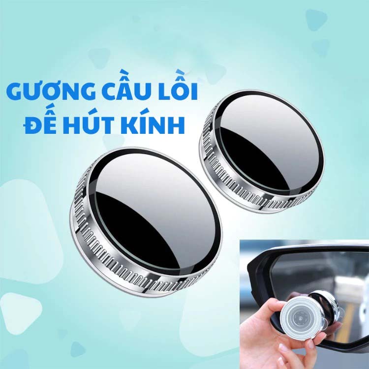 GƯƠNG CẦU LỒI HÍT KÍNH CAO CẤP XOAY 360, Hạn Chế Điểm Mù Khi Lái Xe, Giúp Quan Sát Giao Thông Dễ Dàng An Toàn