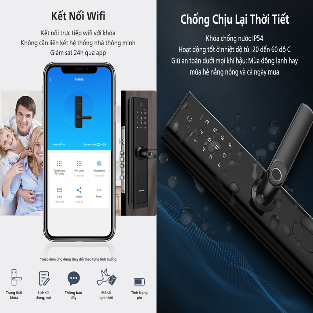 Khóa cửa gỗ Kaadas M7-W