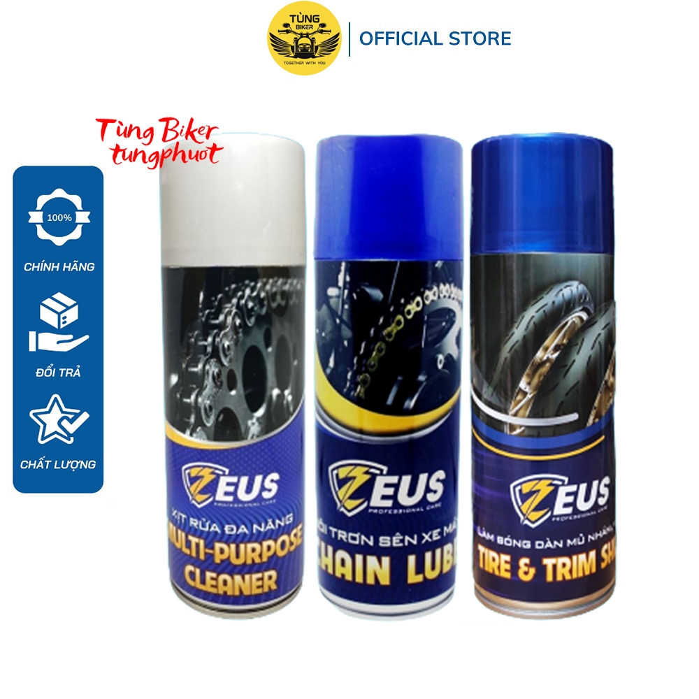 Bộ Sản Phẩm Dưỡng Sên, Rửa Sên, Phục Hồi Nhựa Nhám, Phủ Bóng Vỏ ZEUS
