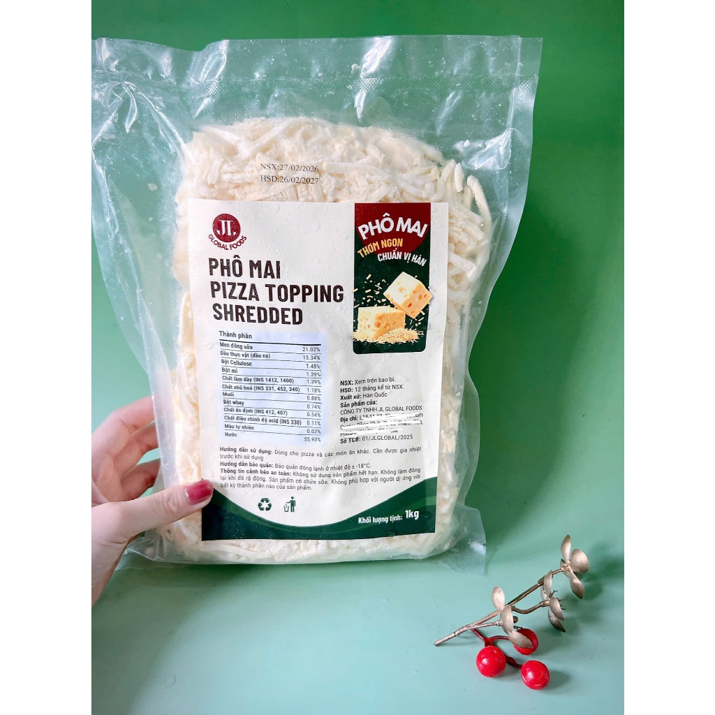 Túi 1Kg Phô Mai Mozzarella Bào Sợi cực thơm ngon