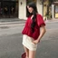 Chân váy miniskirt HYE kaki mềm basic form A có lót quần bảo hộ #7790 CV436