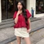 Chân váy miniskirt HYE kaki mềm basic form A có lót quần bảo hộ #7790 CV436