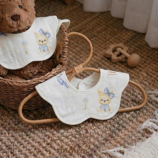 Yếm Cotton Cho Bé Họa Tiết Hoạt Hình Dễ Thương – Yếm Ăn Dặm Sơ Sinh Cổ Hoa / Cổ Vuông Mềm Mại Thấm Hút Tốt