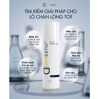 [Chính Hãng - Không tem công ty] Toner giảm nhờn dầu, mụn đầu đen Hyaestic BHA 2% Pore Refining