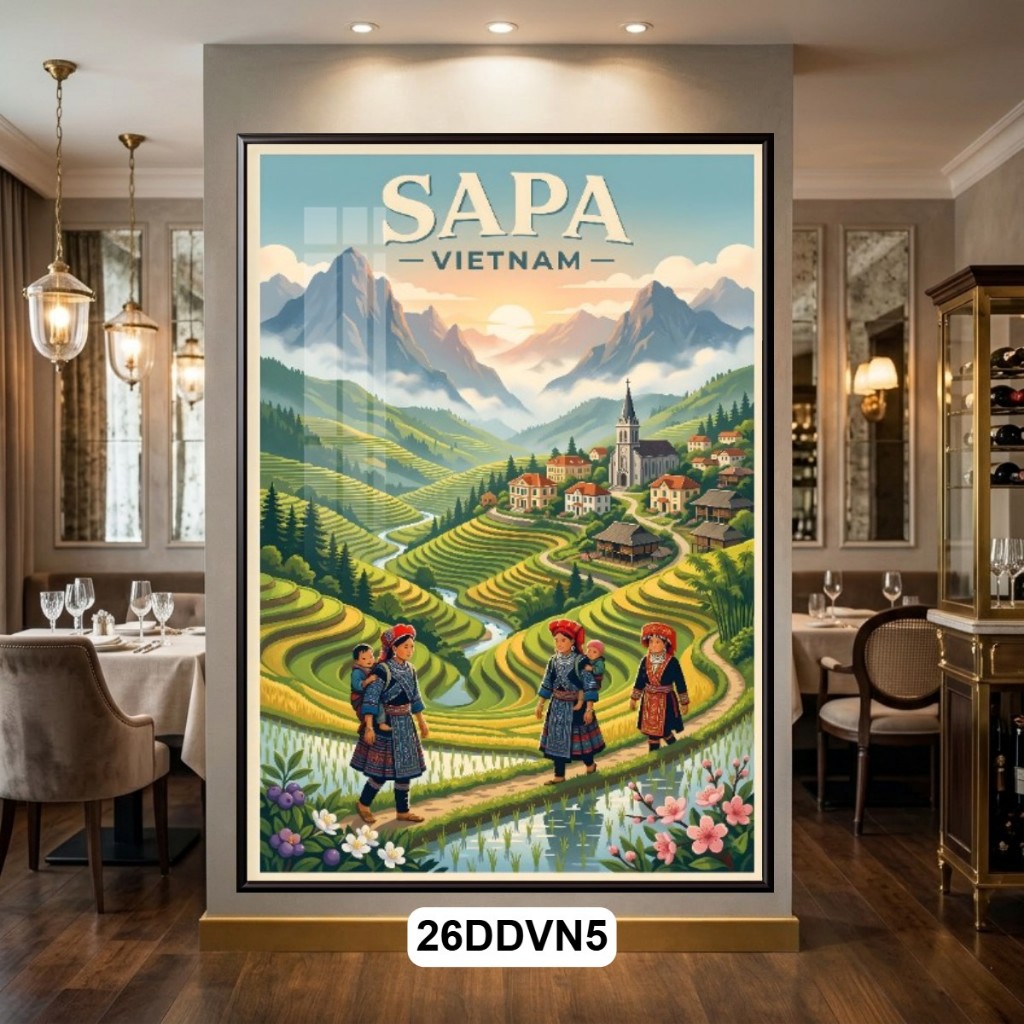 [INBOX THIẾT KẾ ĐỊA DANH] Tranh Treo Tường Poster Vintage Các Địa Danh Du Lịch Nổi Tiếng Của Việt Nam - Tranh Decor Quán