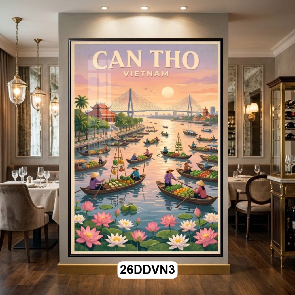 [INBOX THIẾT KẾ ĐỊA DANH] Tranh Treo Tường Poster Vintage Các Địa Danh Du Lịch Nổi Tiếng Của Việt Nam - Tranh Decor Quán