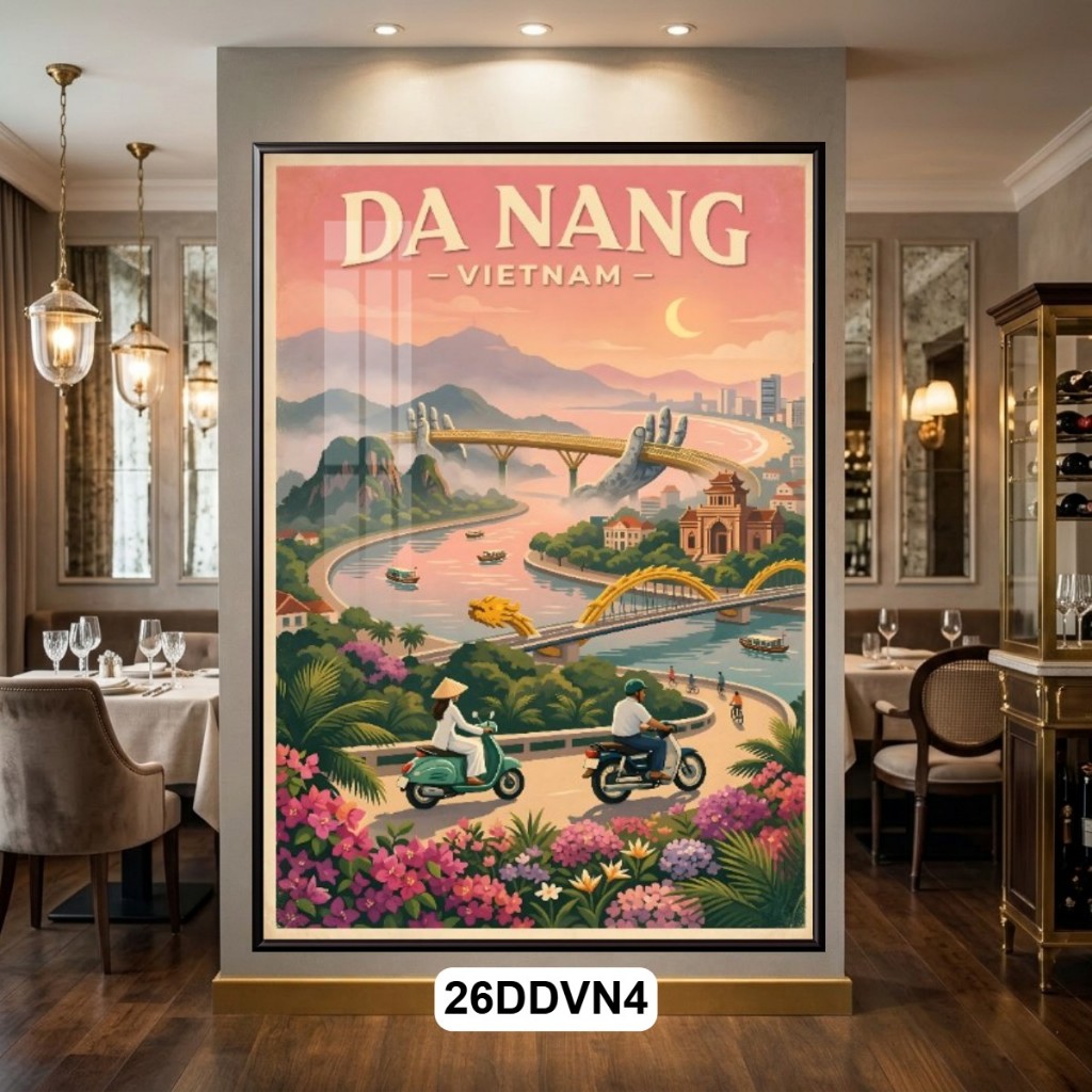 [INBOX THIẾT KẾ ĐỊA DANH] Tranh Treo Tường Poster Vintage Các Địa Danh Du Lịch Nổi Tiếng Của Việt Nam - Tranh Decor Quán