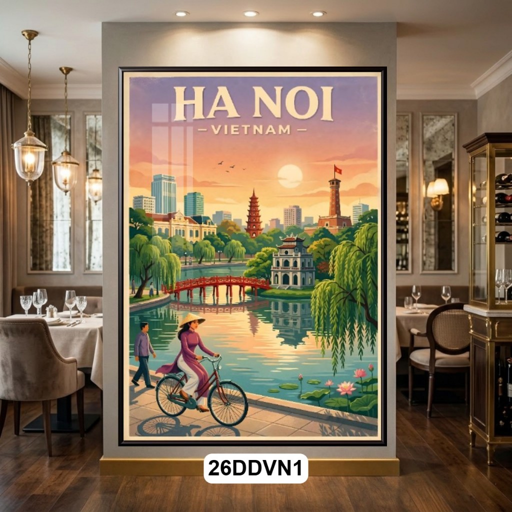 [INBOX THIẾT KẾ ĐỊA DANH] Tranh Treo Tường Poster Vintage Các Địa Danh Du Lịch Nổi Tiếng Của Việt Nam - Tranh Decor Quán
