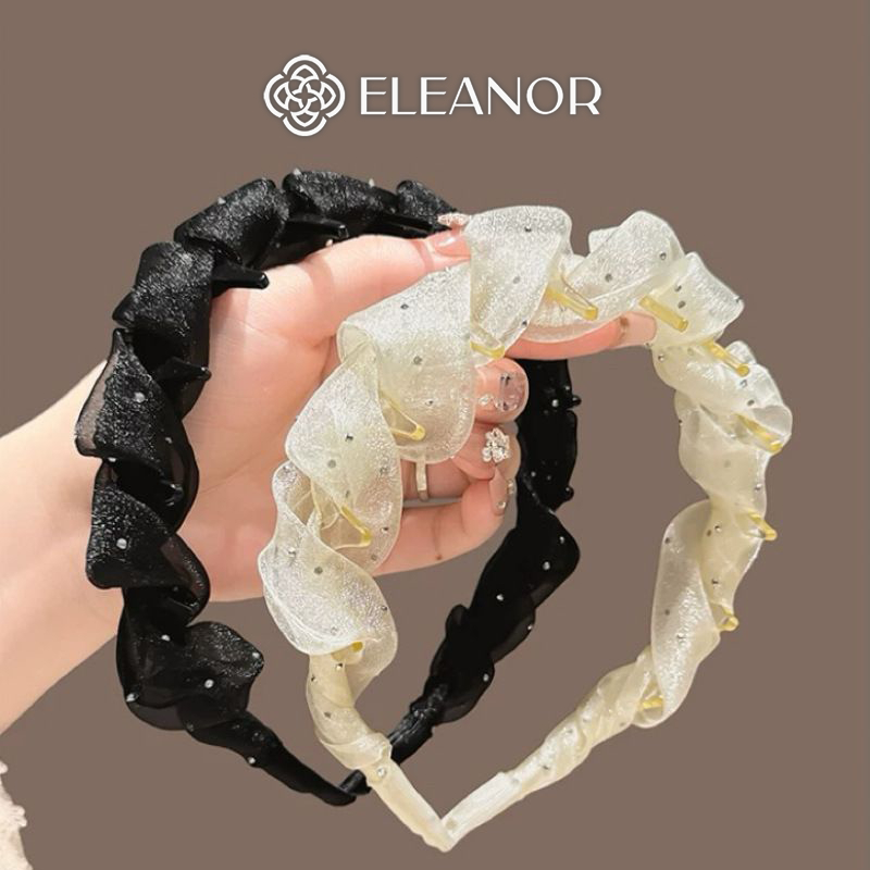 Băng đô cài tóc nữ Eleanor Accessories vải xoắn có răng cưa phụ kiện tóc bờm tóc 11675