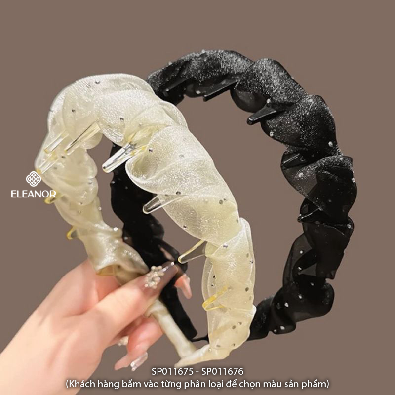 Băng đô cài tóc nữ Eleanor Accessories vải xoắn có răng cưa phụ kiện tóc bờm tóc 11675