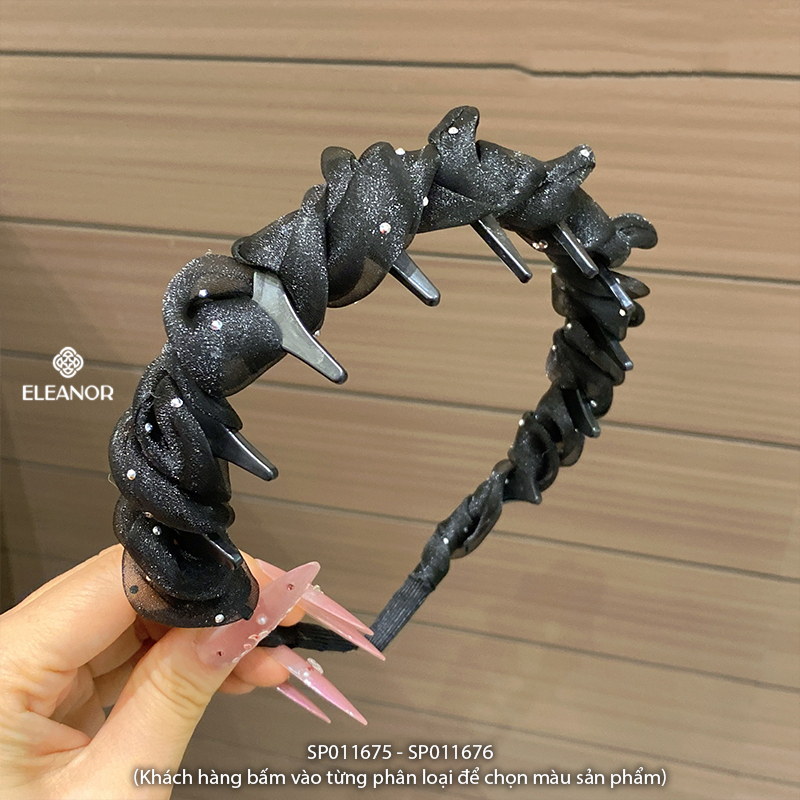 Băng đô cài tóc nữ Eleanor Accessories vải xoắn có răng cưa phụ kiện tóc bờm tóc 11675