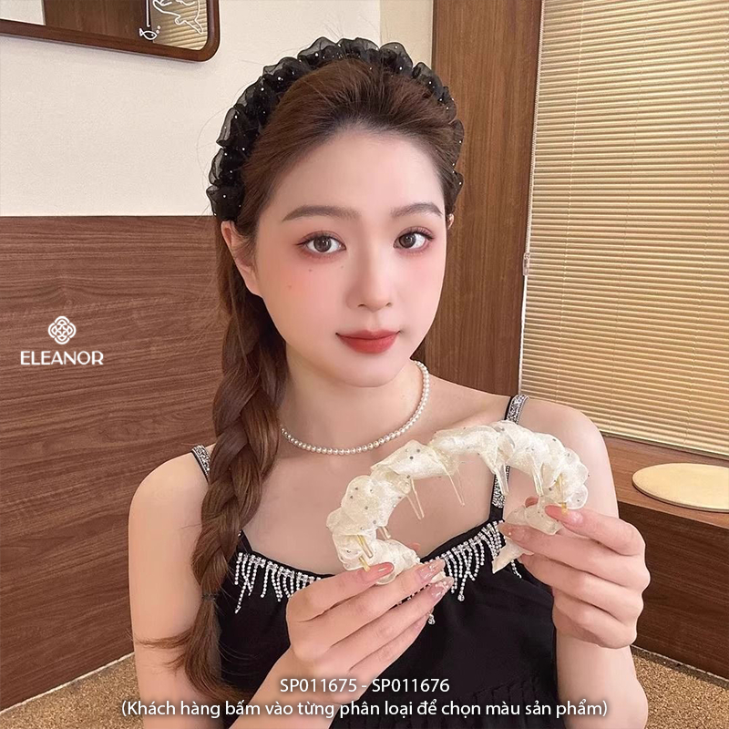 Băng đô cài tóc nữ Eleanor Accessories vải xoắn có răng cưa phụ kiện tóc bờm tóc 11675
