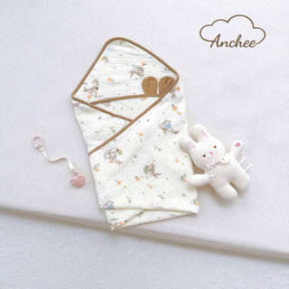 Ủ Choàng Có Mũ Cho Bé Sơ Sinh Vải Xô Muslin Mềm Mại Thoáng Mát – Khăn Ủ Mùa Hè Cho Trẻ Sơ Sinh Thấm Hút Tốt
