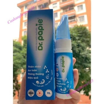 1 - 2 Chai Dung Dịch Nước Muối Biển Sâu Xịt Mũi Họng cho Bé 70ml DR.PAPIE - Rửa Và Vệ Sinh Mũi DR PAPIE