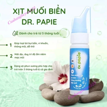 Dung Dịch Nước Muối Biển Sâu Xịt Mũi Họng cho Bé 70ml DR.PAPIE - Rửa Và Vệ Sinh Mũi DR PAPIE