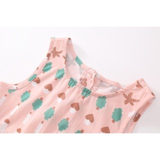 Váy Cho Bé Gái, Váy Sát Nách Họa Tiết Dễ Thương Tone Hồng Nhẹ Nhàng Chất Liệu Cotton Mềm Mát