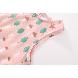 Váy Cho Bé Gái, Váy Sát Nách Họa Tiết Dễ Thương Tone Hồng Nhẹ Nhàng Chất Liệu Cotton Mềm Mát