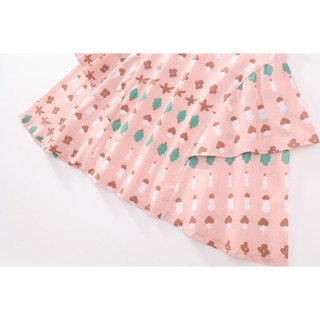 Váy Cho Bé Gái, Váy Sát Nách Họa Tiết Dễ Thương Tone Hồng Nhẹ Nhàng Chất Liệu Cotton Mềm Mát