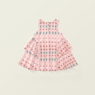 Váy Cho Bé Gái, Váy Sát Nách Họa Tiết Dễ Thương Tone Hồng Nhẹ Nhàng Chất Liệu Cotton Mềm Mát