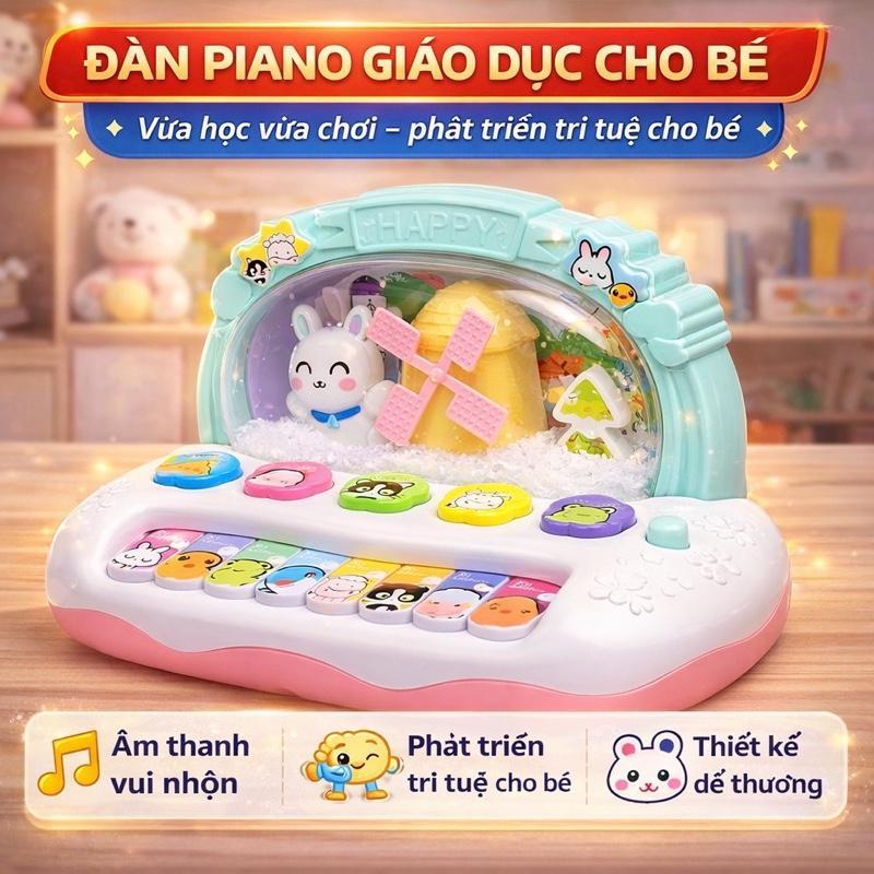 Đồ Chơi Đàn Piano Cối Xay Gió Bông Tuyết Cối Xoay Mới Nhất Dành Cho Các Bé. Đồ Chơi Âm Thanh Đồ Chơi noel