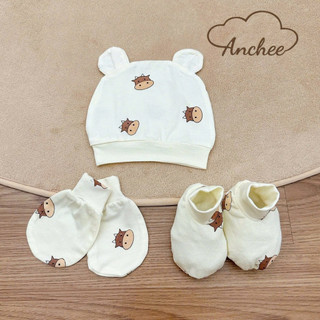 Set Mũ Bao Tay Bao Chân Cho Trẻ Sơ Sinh Vải Thun Peptit Mềm Mại – Bộ Phụ Kiện Giữ Ấm Cho Bé Sơ Sinh