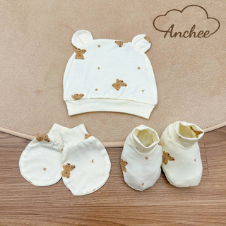Set Mũ Bao Tay Bao Chân Cho Trẻ Sơ Sinh Vải Thun Peptit Mềm Mại – Bộ Phụ Kiện Giữ Ấm Cho Bé Sơ Sinh
