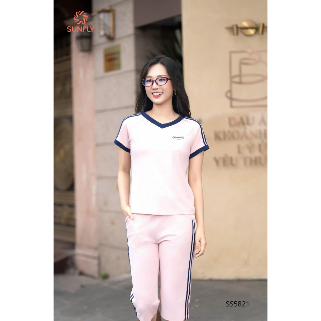 SS5821 Bộ thể thao nữ cotton áo cộc quần ngố