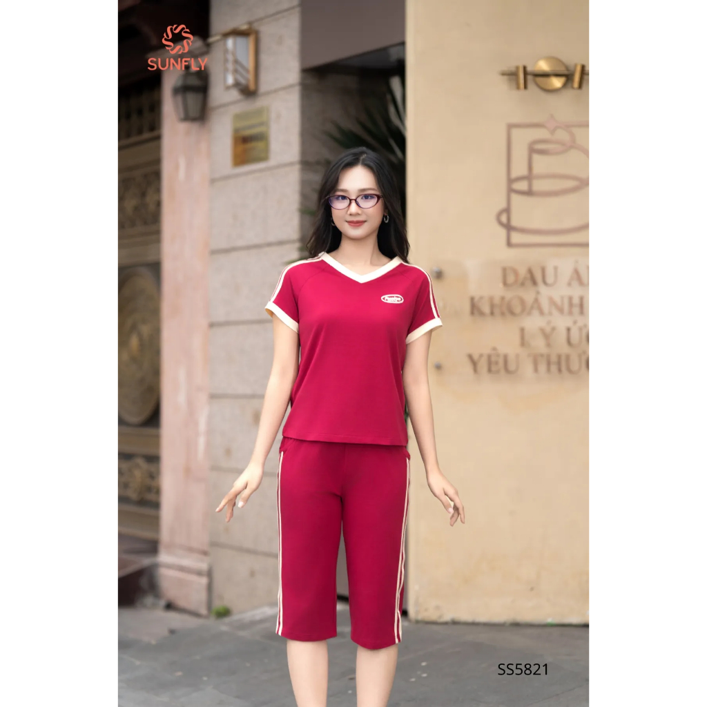 SS5821 Bộ thể thao nữ cotton áo cộc quần ngố