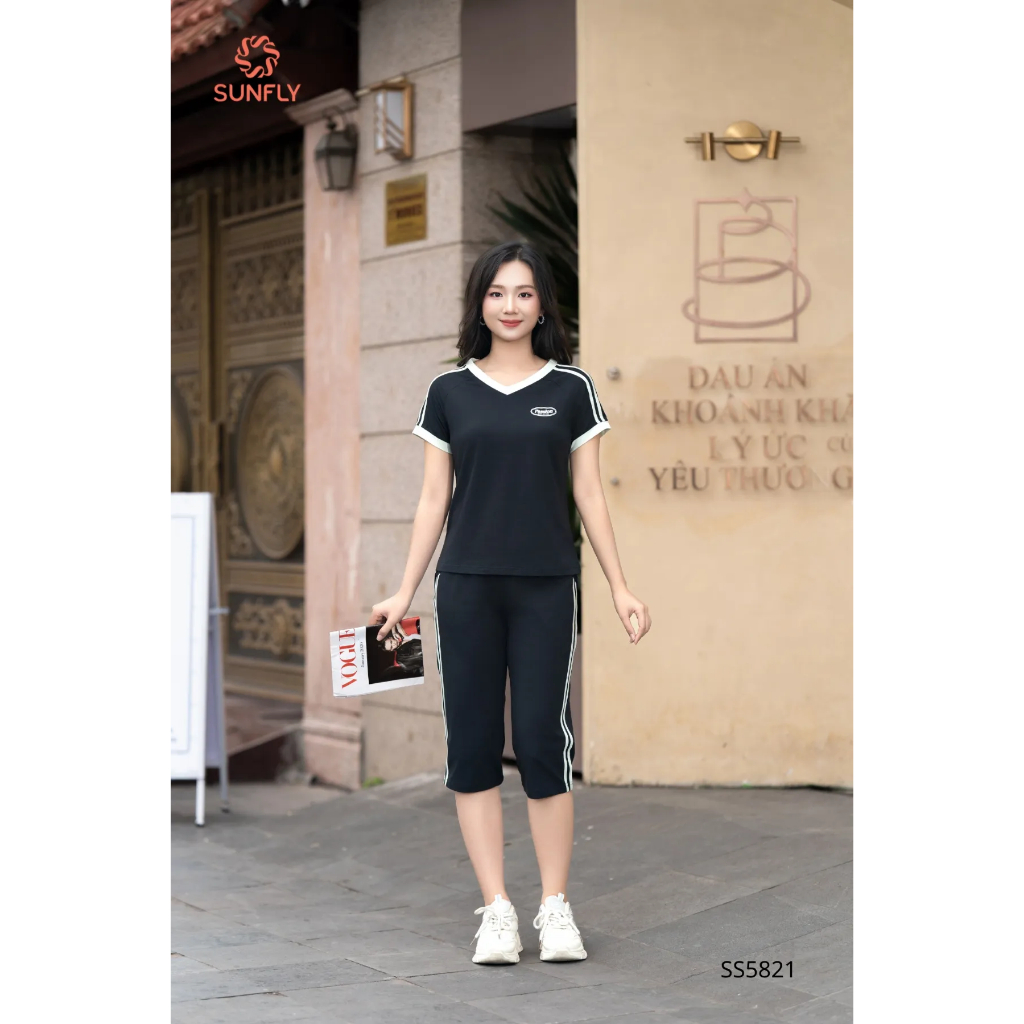 SS5821 Bộ thể thao nữ cotton áo cộc quần ngố