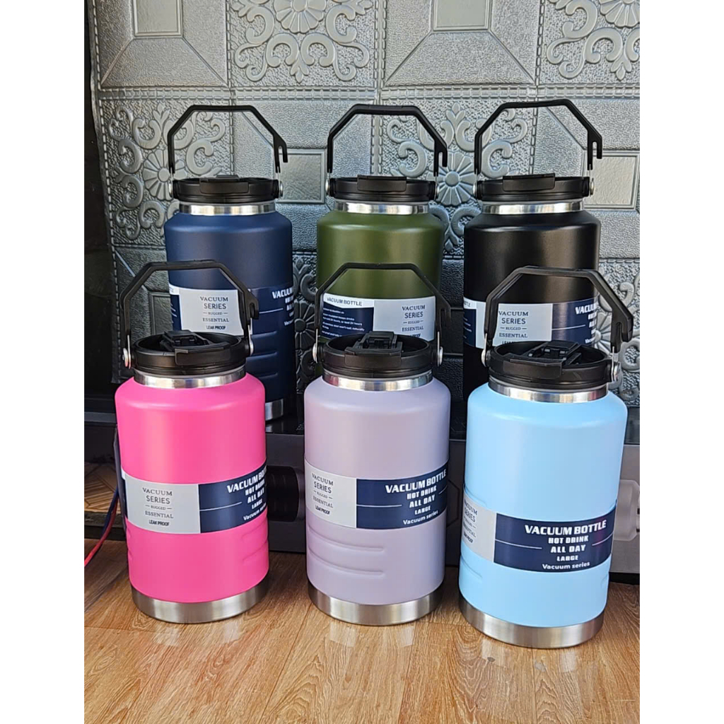 Bình giữ nhiệt BOTTLE có ống hút miệng rộng 9cm Inox 304 1500ml 2000ml giữ nhiệt 8-12 giờ