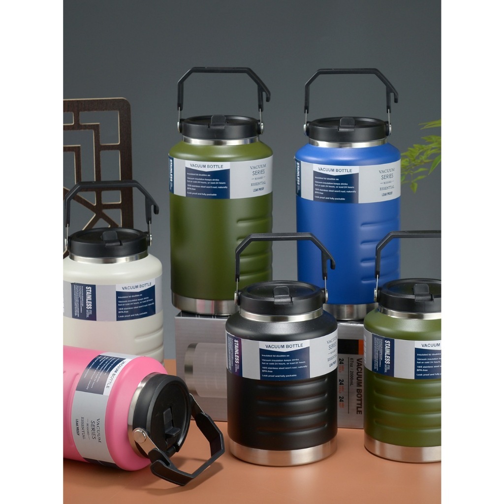 Bình giữ nhiệt BOTTLE có ống hút miệng rộng 9cm Inox 304 1500ml 2000ml giữ nhiệt 8-12 giờ