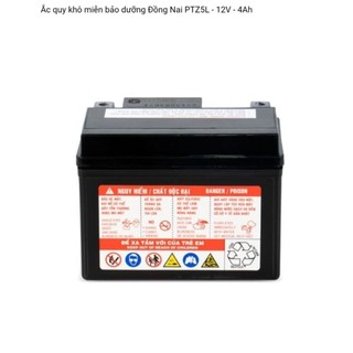 Bình acquy xe máy 12v khô miễn bảo dưỡng Đồng Nai PTZ5L | 12V - 4Ah