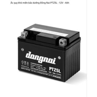Bình acquy xe máy 12v khô miễn bảo dưỡng Đồng Nai PTZ5L | 12V - 4Ah