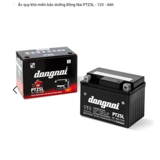 Bình acquy xe máy 12v khô miễn bảo dưỡng Đồng Nai PTZ5L | 12V - 4Ah