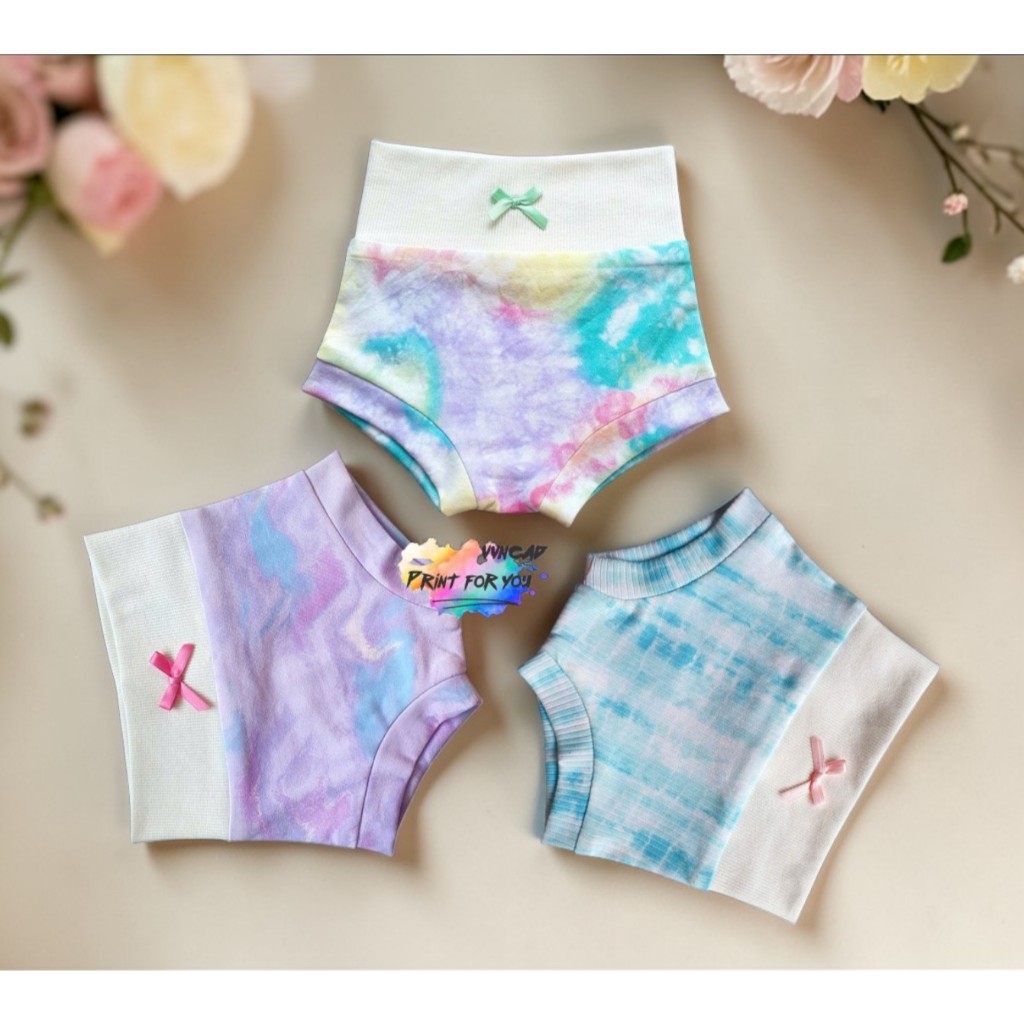 Quần bummies quần chíp đùi lưng vải – Họa tiết pastel tie-dye lựa chọn ...