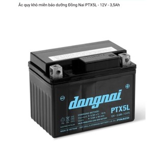 Bình acquy xe máy khô miễn bảo dưỡng đồng nai  PTX5L (12V-3.5ah), cho xe số