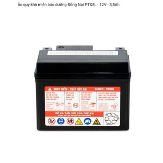 Bình acquy xe máy khô miễn bảo dưỡng đồng nai  PTX5L (12V-3.5ah), cho xe số