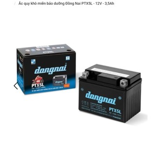 Bình acquy xe máy khô miễn bảo dưỡng đồng nai  PTX5L (12V-3.5ah), cho xe số