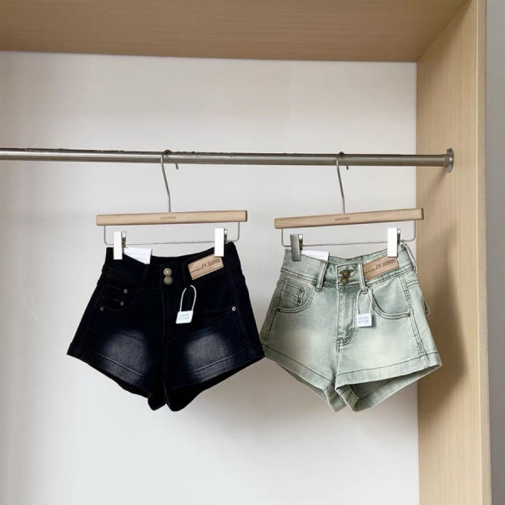 𝑺𝒔𝒖.𝑺𝒕𝒖𝒅𝒊𝒐 [CÓ SẴN] QUẦN SOOC DENIM XIU XINH MÀU KHÓI CẠP CAO