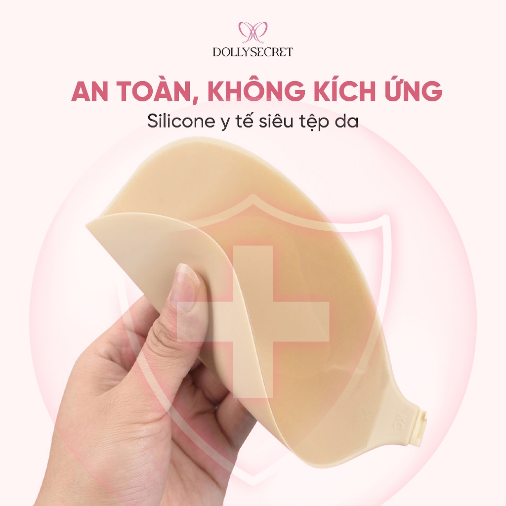 Áo Dán Ngực EXTRA FIT Siêu Dính Chống Tụt Dùng Khi Vận Động DOLLYSECRET Siêu Tệp Da Có Thể Thay Thế Keo Dán D22
