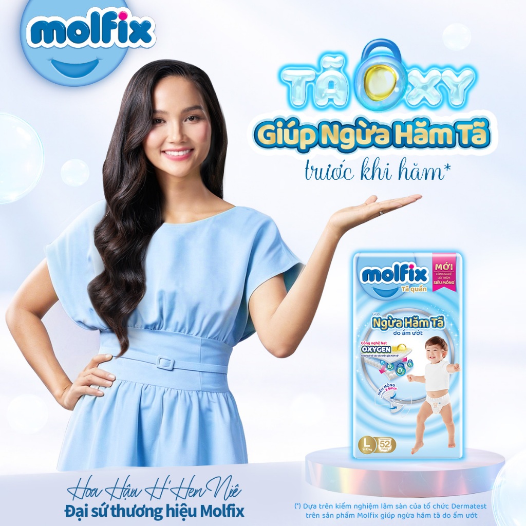 Tã/bỉm quần Molfix Oxy Super Jumbo giúp Ngừa Hăm Tã đủ các size M,L,XL,XXL,XXXL