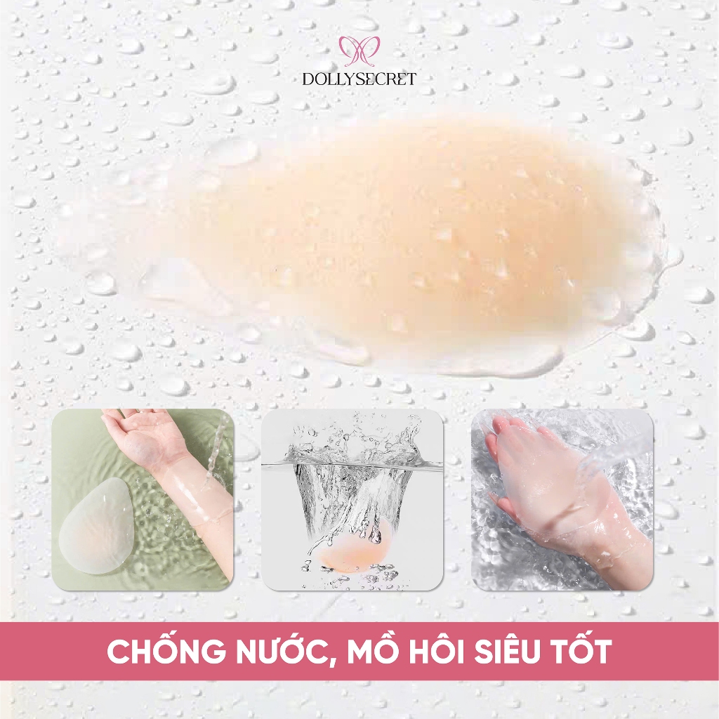 [9-11CM] Miếng Dán Định Hình Nâng Ngực DOLLYSECRET Thiết Kế Giọt Nước Nâng Đẩy Ngực Tự Nhiên Tái Sử Dụng Nhiều Lần D17